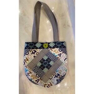Hand sewn Handmade Handcrafted Tote Diaper Cloth Bag w/shoulder Straps Elephant